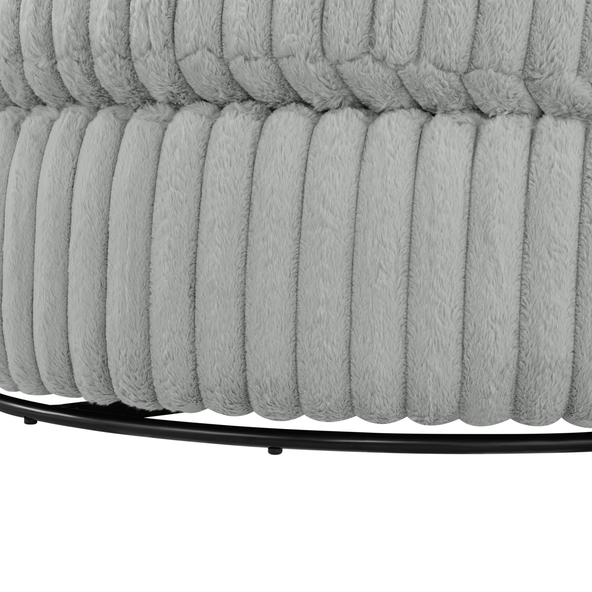 Mindy - Oversized Swivel Barrel Chair - Gray - Image 11