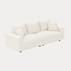3 Seat Sofa, Convertible Deep Seat Sofa Lounge Chair For Living Room - Beige