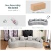4 Seater Sofa With Chenille Fabric, 30D, 60 Hardness Full Sponge, 4 Pillow For Living Room, Home Furniture Sleeper Sectional Sofa For Apartment - Gray - Image 18