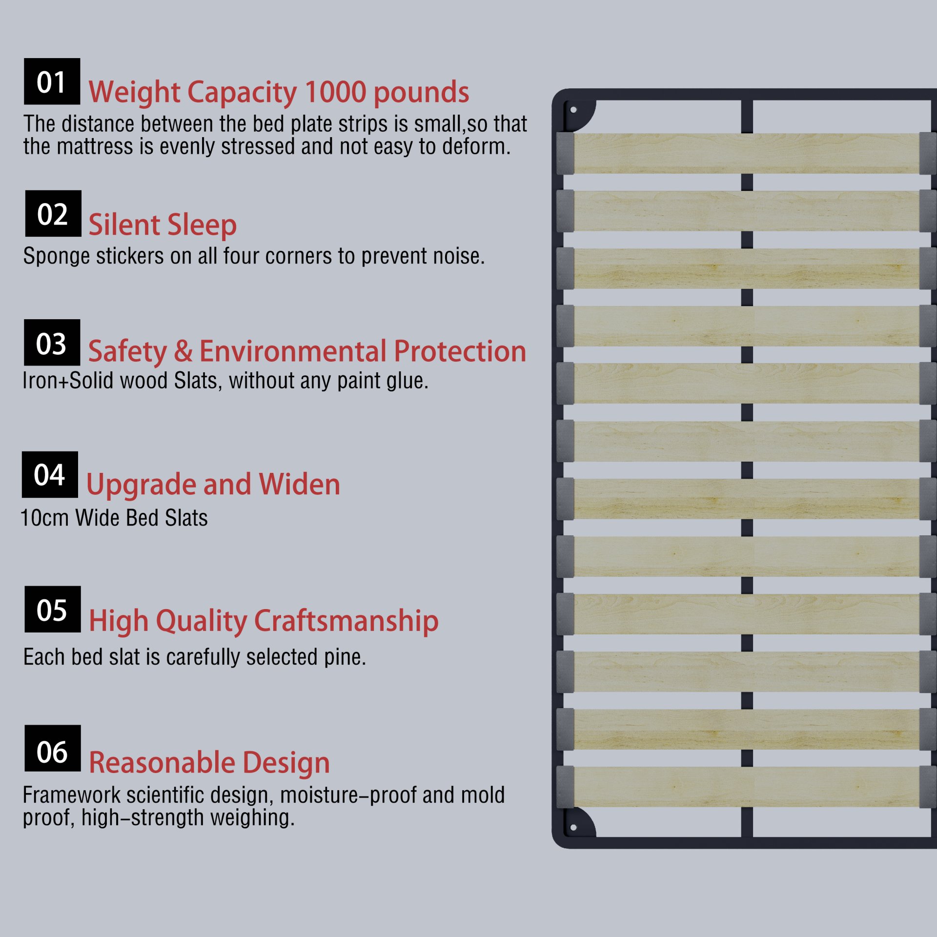 King Size Platform Bed With Special-Shaped Headboard - Cream - Image 12