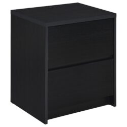 Nightstand Grain With Dual USB Ports And Motion Sensor LED Light - Black