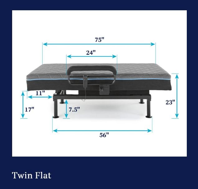 Twin Adjustable Sit To Stand Bed With Remote With Convenient Lift - Blue - Image 11