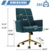 Ergonomic Mid Back Office Chair With Striped Fabric - Green - Image 3