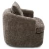 360° Swivel Accent Barrel Chair With Dual Layer Cushion, Round Seating For Living Room - Brown - Image 11