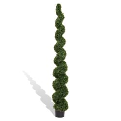 Topiary Bonsai Artificial Spiral Tree Plant Outdoor UV Resistant Plastic Boxwood - Green