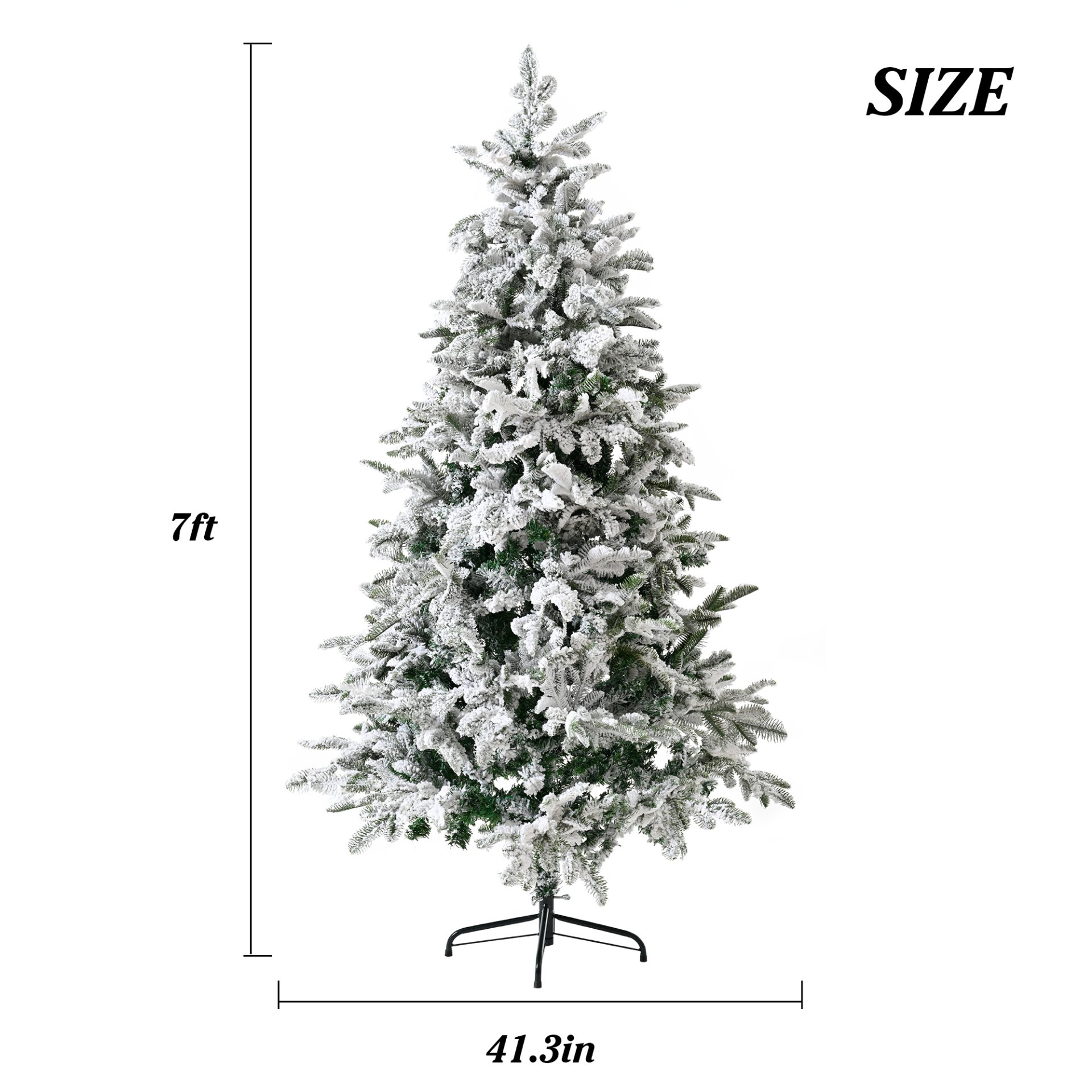 Unlit 7Ft Snowy Christmas Tree With Full Branch Tips - White - Image 7