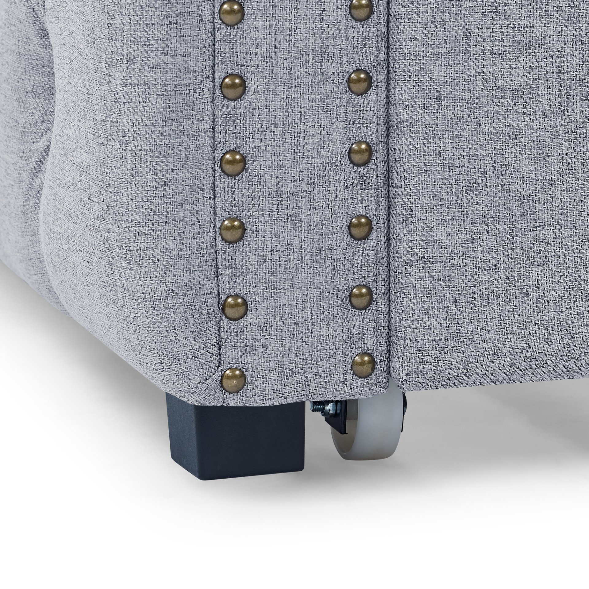 Mid Century Inspired Upholstered Twin Size Daybed With Trundle Button Tufted Linen - Gray - Image 9