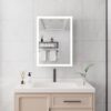 Bathroom Medicine Cabinet With Lights, LED Medicine Cabinet With Mirror, Lighted Medicine Cabinet With Defogger, Dimmer, Digital Clock & Temp Display, Surface Mount - Silver - Image 4