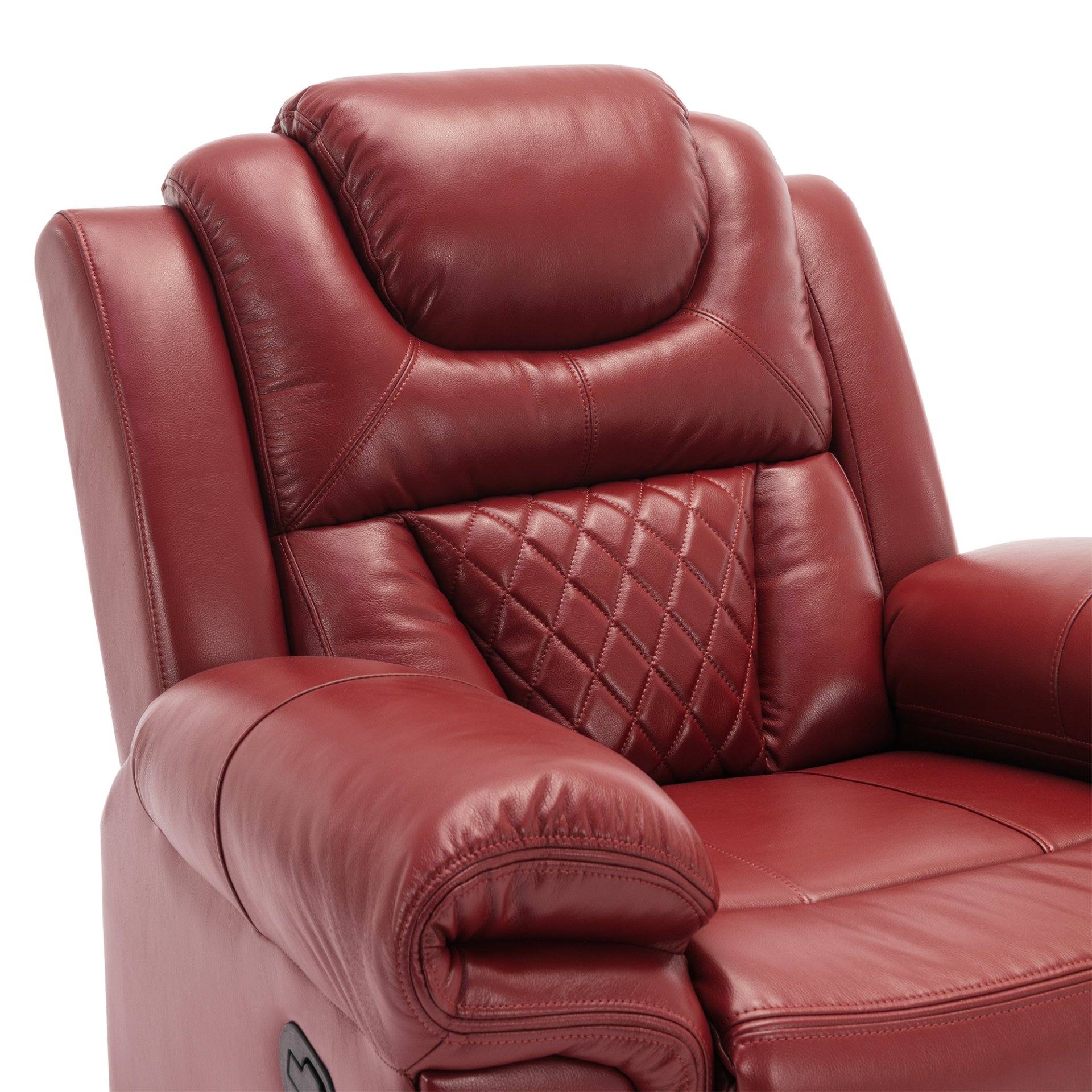 Home Theater Seating Manual Recliner Chair With Led Light Strip For Living Room - Wind Red - Image 18