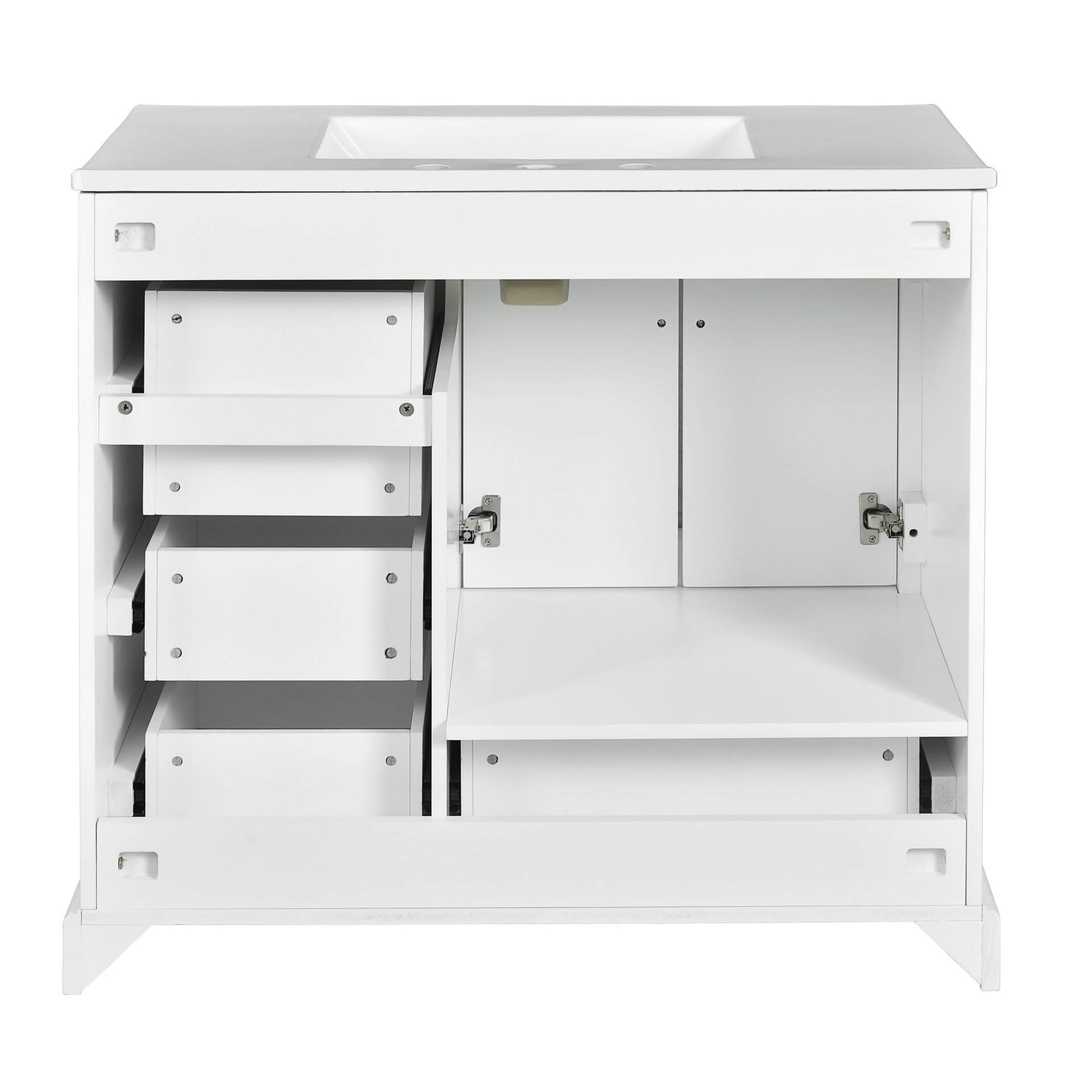 Traditional 36" Bathroom Vanity Cabinet With Sink, With Soft Close Doors And Four Drawers - White - Image 15