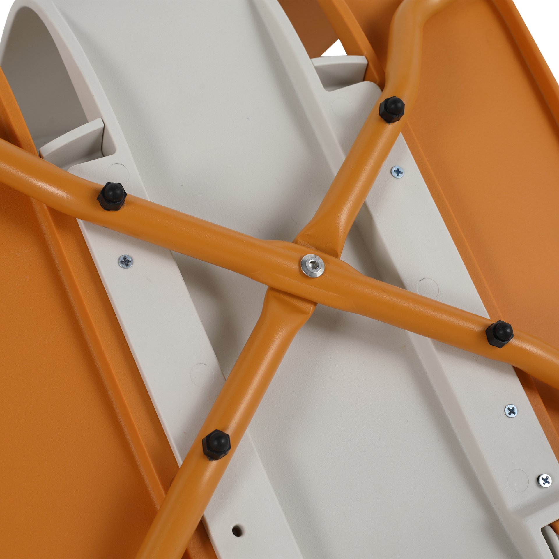 4 Piece Set Of Modern Striped Color Blocking Single Chairs, Waterproof And Fade Resistant - White / Orange - Image 18