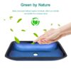 Gradient Vessel Sink Square Above Counter Bathroom Sink With Pop Up Drain - Blue - Image 4