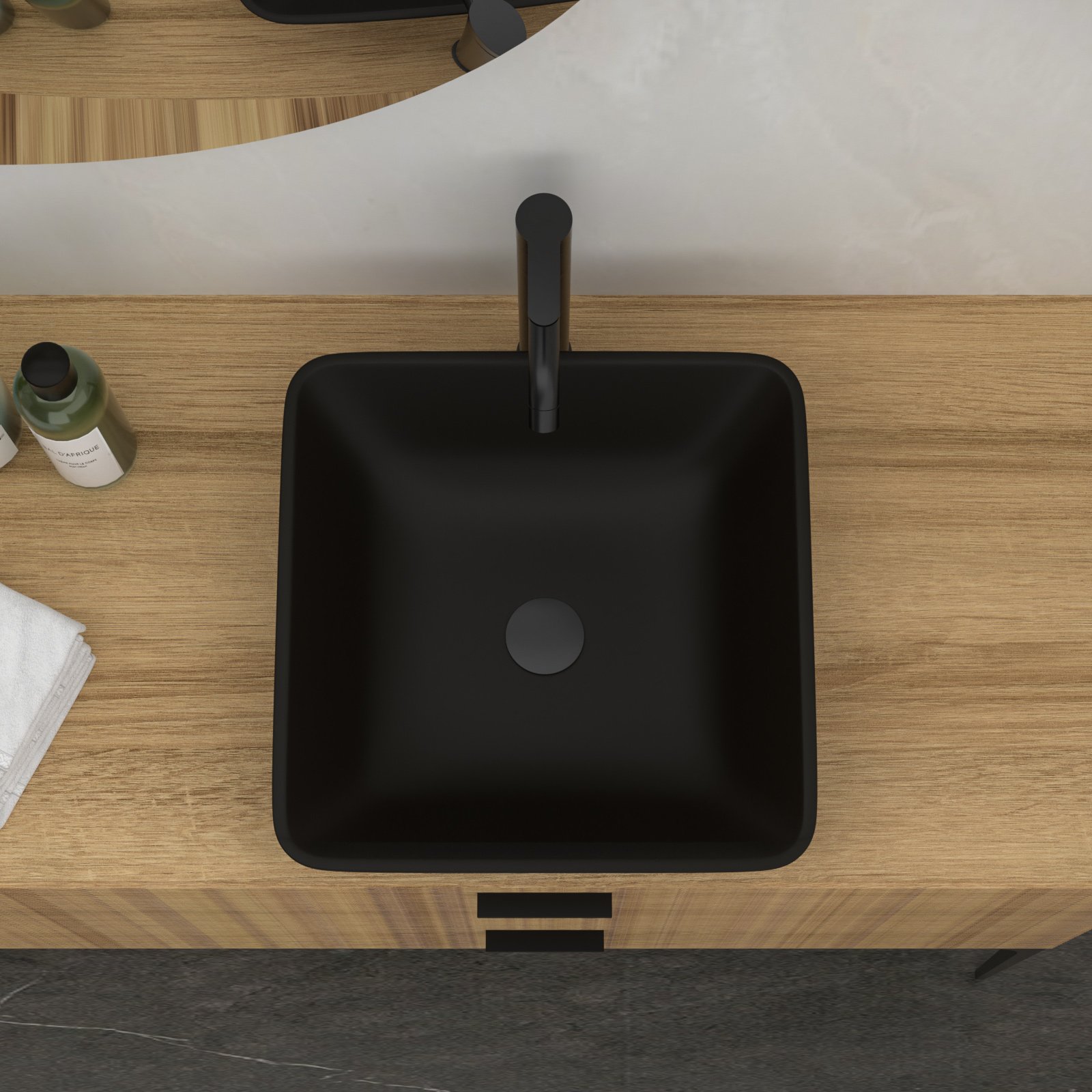 Artistic Vessel Sink With Faucet And Pop Up Drain - Matte Black - Image 5