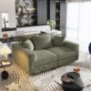 3 Seat Sofa, Convertible Deep Seat Sofa Lounge Chair For Living Room - Green - Image 10