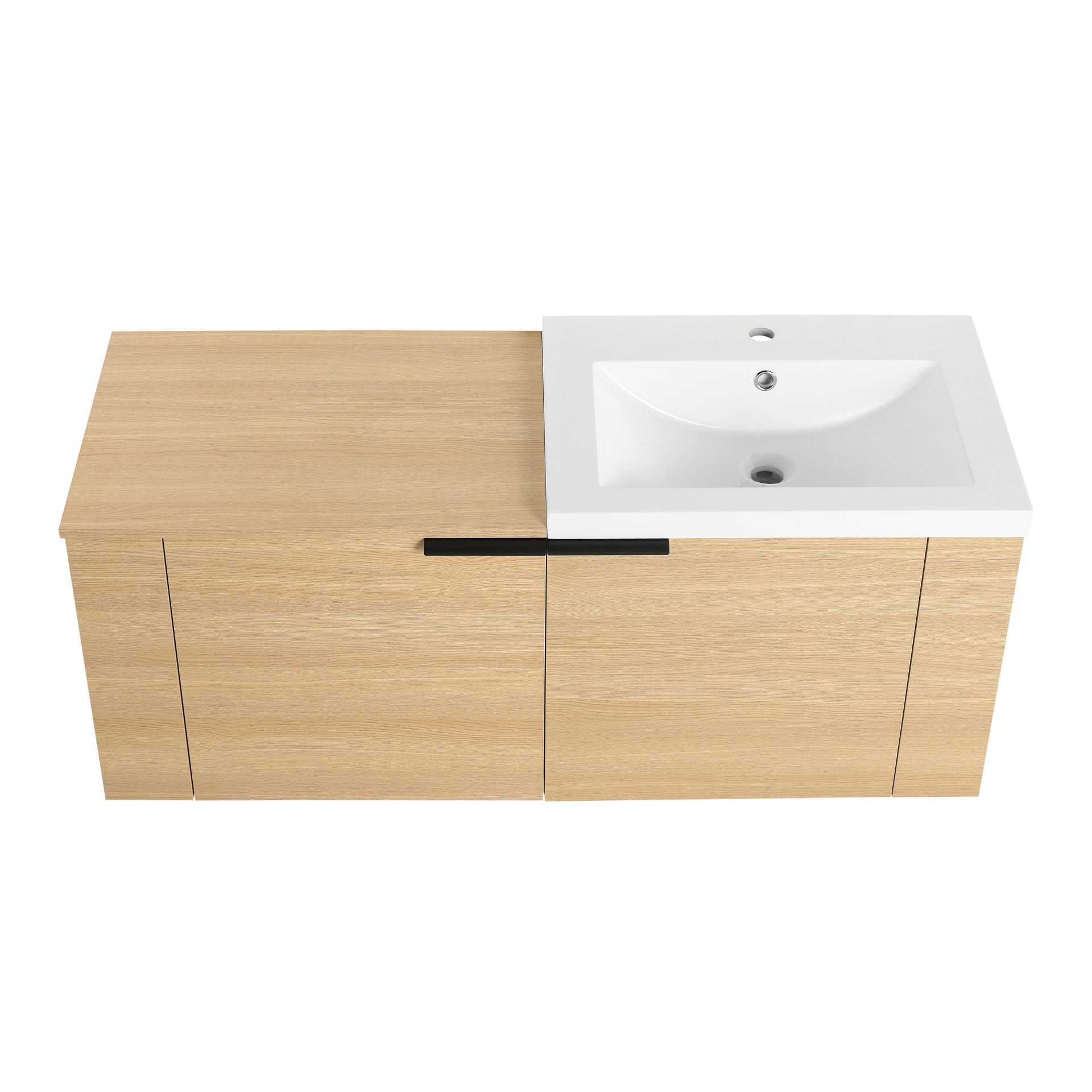 Modern Bathroom Vanity Sink Combo With Ample Storage - Oak - Image 11