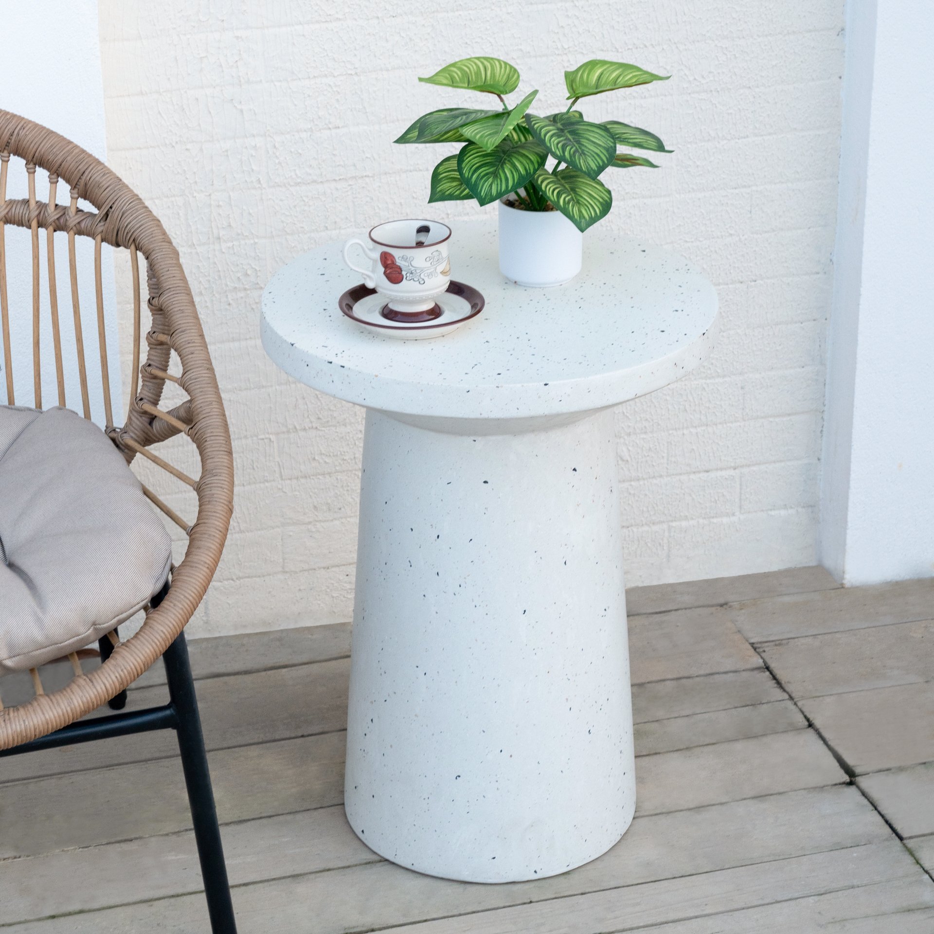 Terrazzo - Outdoor Side Table - White - Image 4