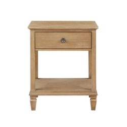 Victoria - Bedside Table With Drawer And Shelf - Light Natural