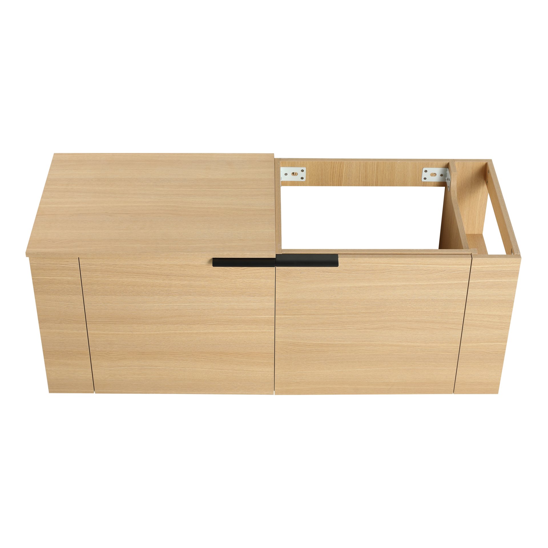 Modern Bathroom Vanity Sink Combo With Ample Storage - Oak - Image 16