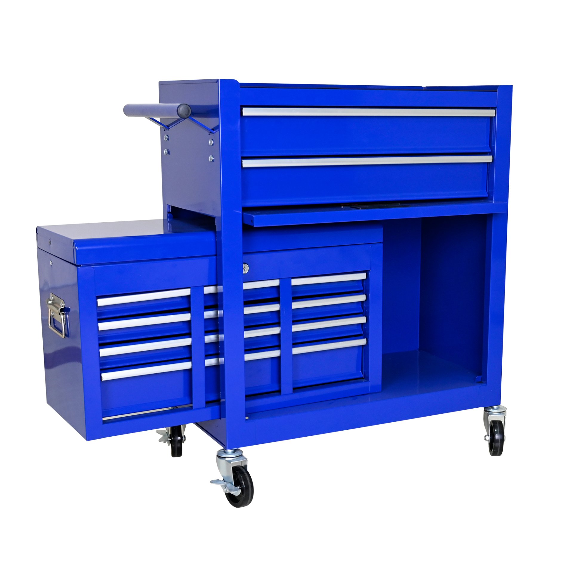 High Capacity Rolling Tool Chest With Wheels And Drawers, 8 Drawer Tool Storage Cabinet - Blue - Image 9