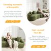 4 Seater Sofa With Chenille Fabric, 30D, 60 Hardness Full Sponge, 4 Pillow For Living Room, Home Furniture Sleeper Sectional Sofa For Apartment - Green - Image 15