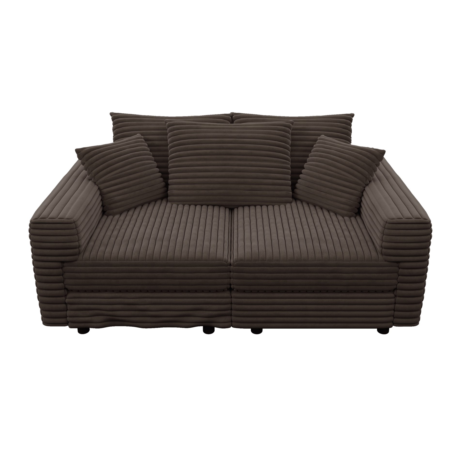 3 Seat Sofa, Convertible Deep Seat Sofa Lounge Chair For Living Room - Camel - Image 14
