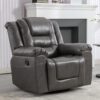 360° swivel And Rocking Home Theater Recliner Manual Recliner Chair With Wide Armrest For Living Room - Gray - Image 3