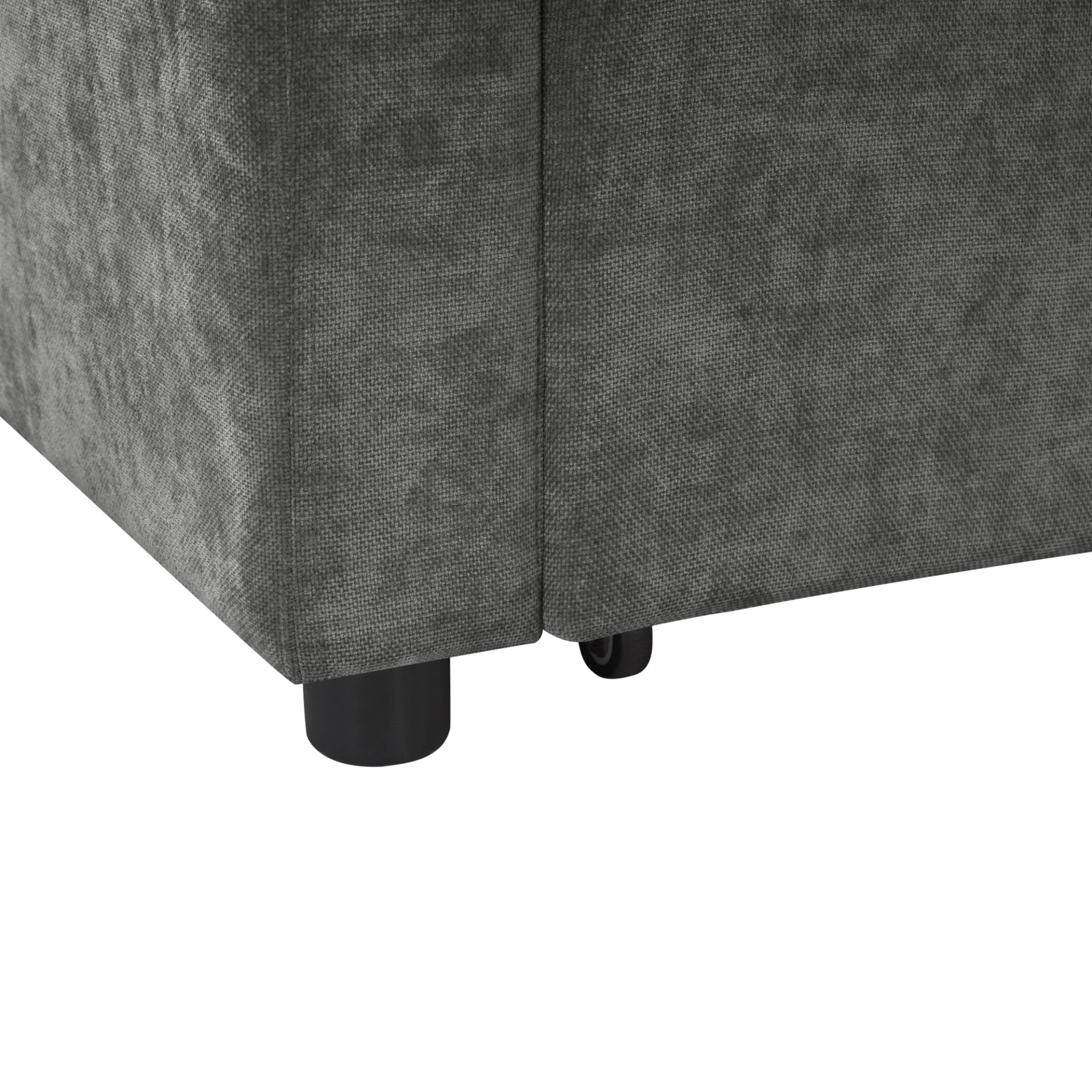 Upholstered L Shaped Sectional Sofa Bed With Sleeper And Storage Chenille - Gray - Image 16