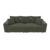 3 Seat Sofa, Deep Seat Couches With Soft Pillows And 2 Ottomans, Convertible Sofa Lounge Chair, For Living Room - Green - Image 18