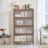 4 Flip Doors Cabinet, With Ample Storage Space For Living Room - Walnut - Image 17