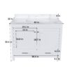 43" Bathroom Vanity With Artificial Marble Carrara Top Set, Multi Functional Cabinet With Doors And Drawer - White - Image 3