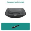 Square Vessel Sink For Bathroom, Above Counter Design With Pop Up Drain, Smooth Rounded Edges - Grey - Image 5