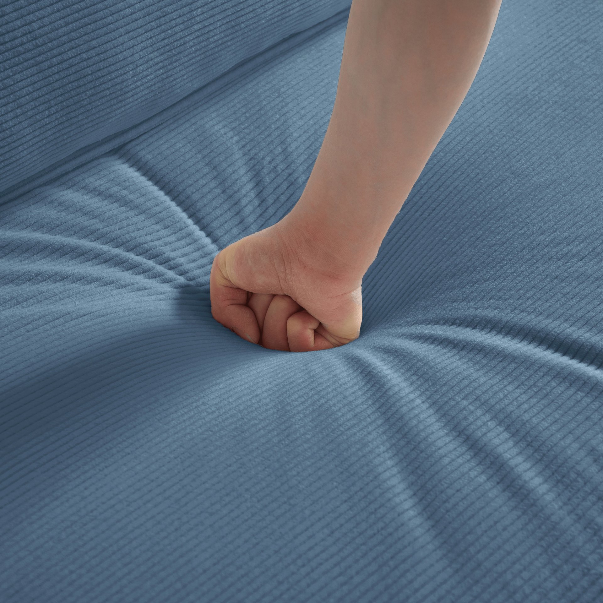 Oversized Upholstered Sectional Sofa Couch Set, Modular L Shaped Floor Sofa Set With 6 Pillows For Living Rooms - Blue - Image 22