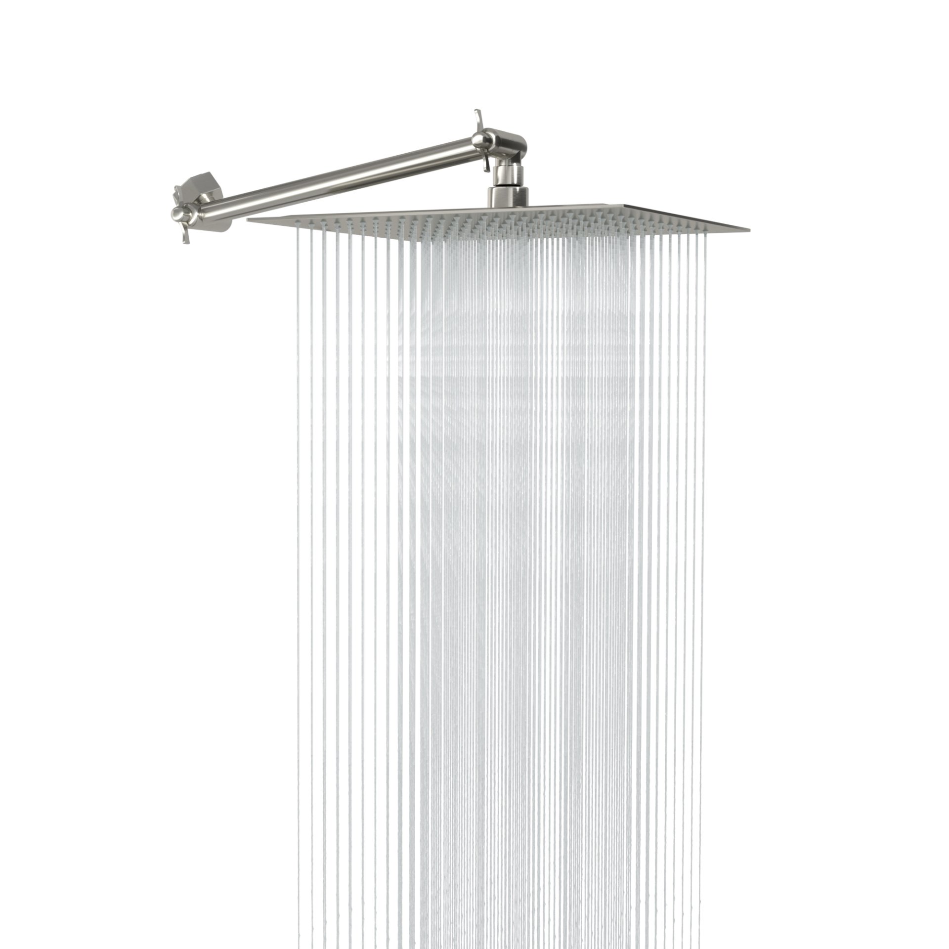Luxury Rain Shower Head With Adjustable Arm, 10" Square, Stainless Steel - Brushed Nickel - Image 7