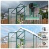Newly Marketed Gain Height Windproof Aluminum Greenhouse 6 X 8 Ft Polycarbonate Greenhouse Raised Base And Anchor Aluminum Heavy Duty Walk - In Greenhouses For Outdoor Backyard In All Season - Green - Image 11