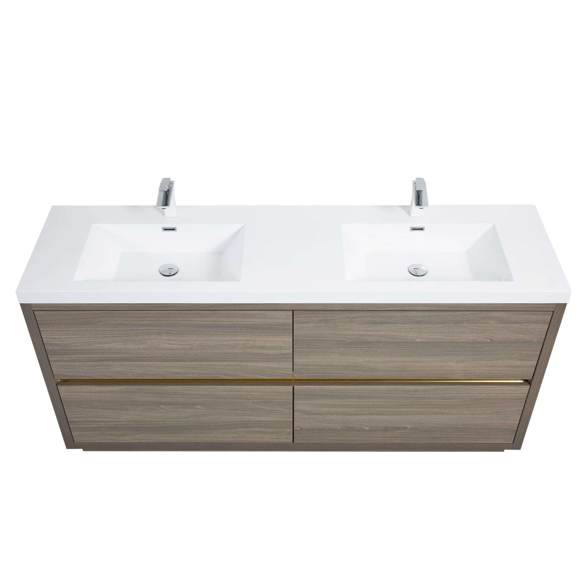 Freestanding Bathroom Vanity With Sink, Bathroom Storage Vanity Cabinet With Stone Resin Countertop And Soft Close Drawers - Ash Gray - Image 13