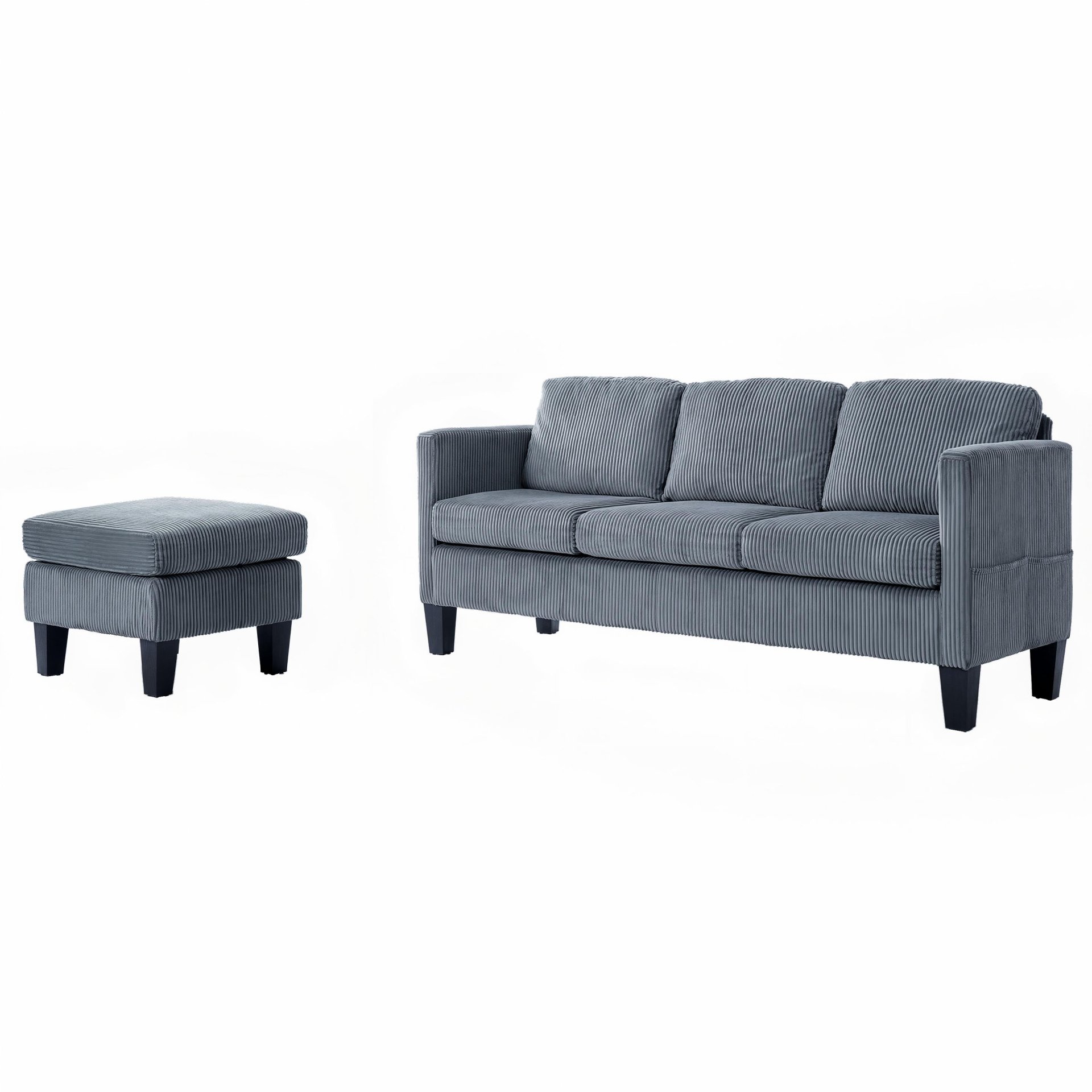 L-Shaped Sectional Sofa With Padded Cashmere, Space Saving Design For Living Rooms & Apartments - Gray - Image 5