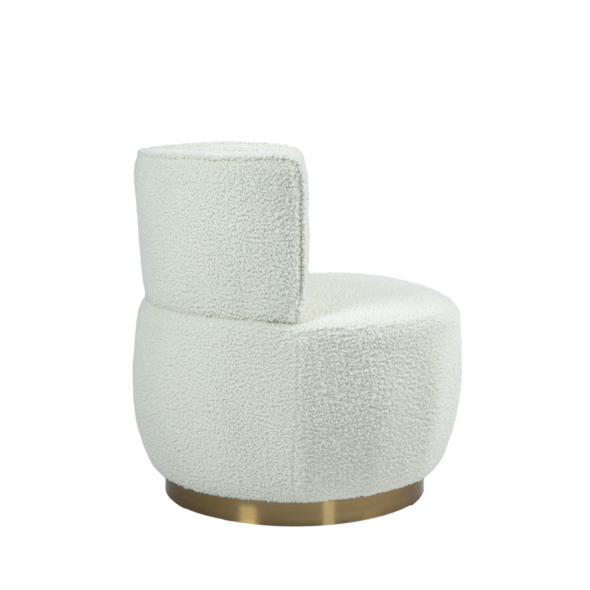Coolmore - 360 Degree Swivel Cuddle Barrel Accent Sofa Chair, Round Armchair With Wide Upholstered Teddy Fabric - Cream - Image 12