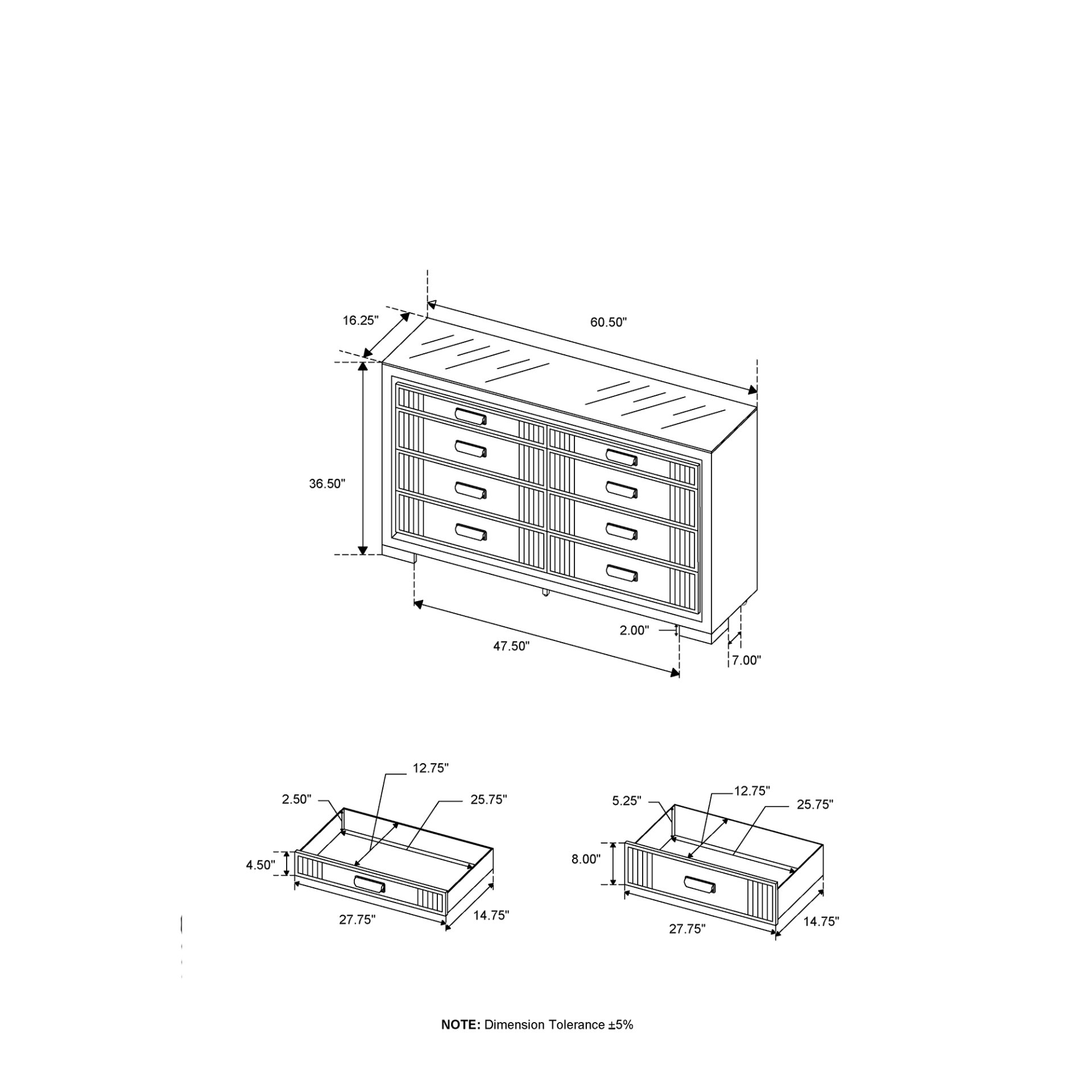 Isaiah - Queen 5 Piece Bedroom Set With 50" TV Lift LED, Speakers And Fireplace - White / Black - Image 9