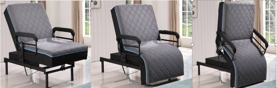 Adjustable Sleep To Stand Bed With Convenient Lift Assist Txl - Blue - Image 12