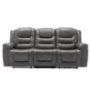 3 Seater Home Theater Recliner Manual Recliner Chair With Two Built-In Cup Holders For Living Room - Gray - Image 8
