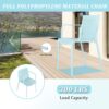 4 Piece Stackable Single Chairs With Vertical Stripe Design For All Weather - Light Blue - Image 9