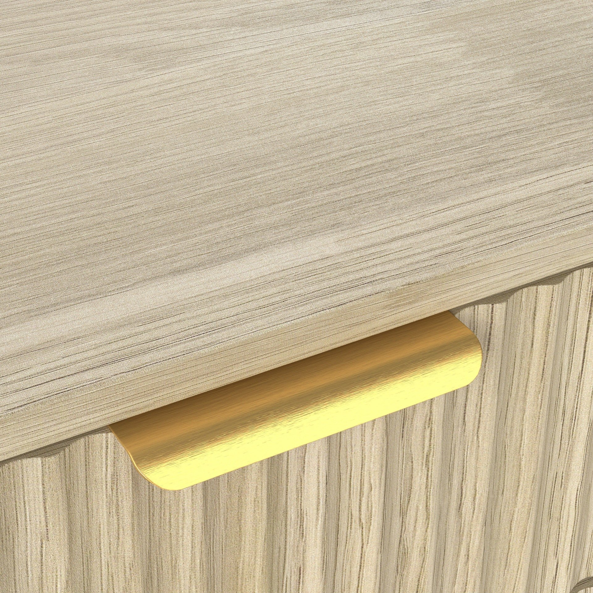 10 Gallon Tilt Out Trash Can Cabinet With Wave Textured Drawer - Oak - Image 18
