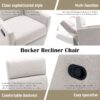 Modern Upholstered Rocker Nursery Chair Plush Seating Glider Swivel Recliner Chair - Tan - Image 6