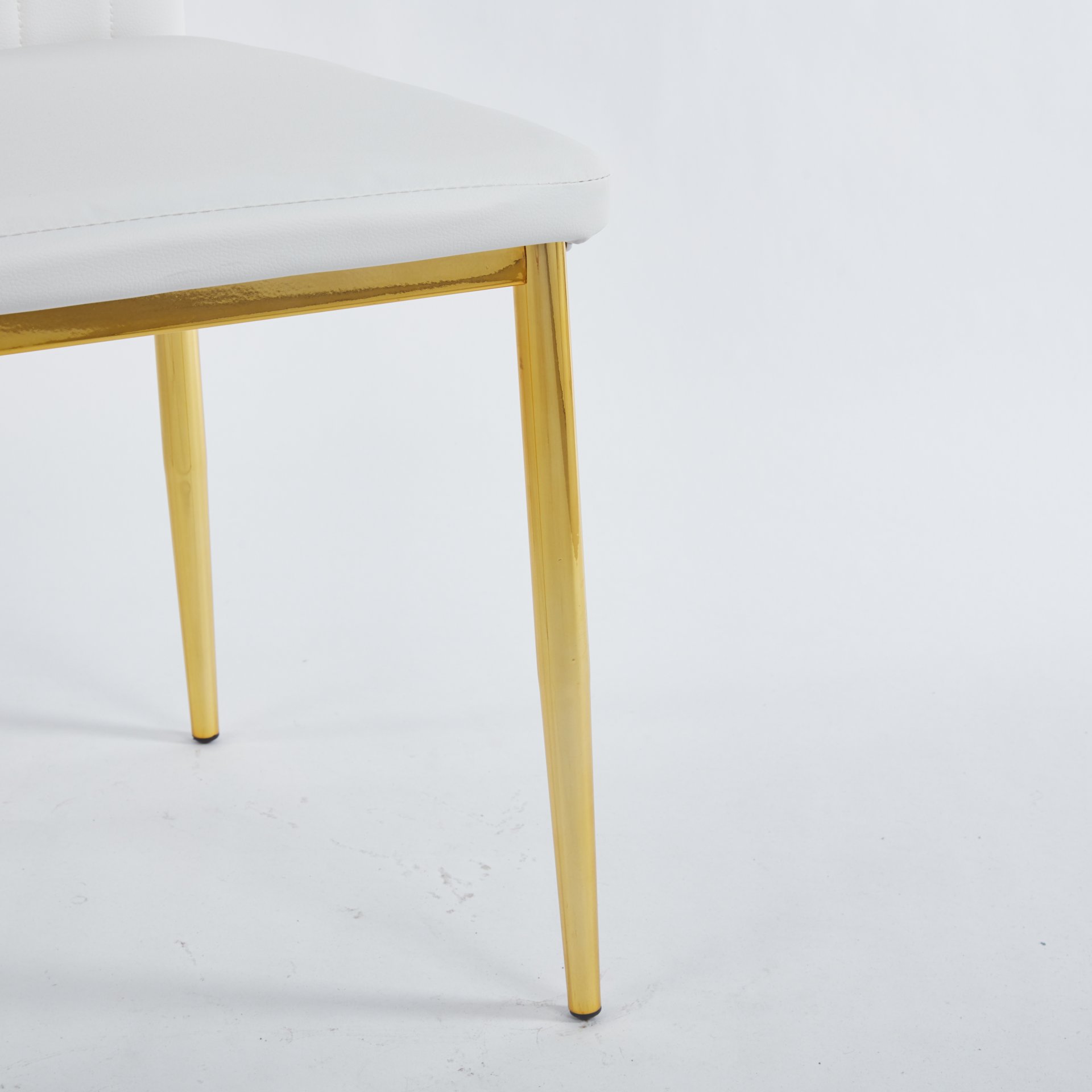 Dining Chair Design For Kitchen (Set of 4) - Golden / White - Image 9