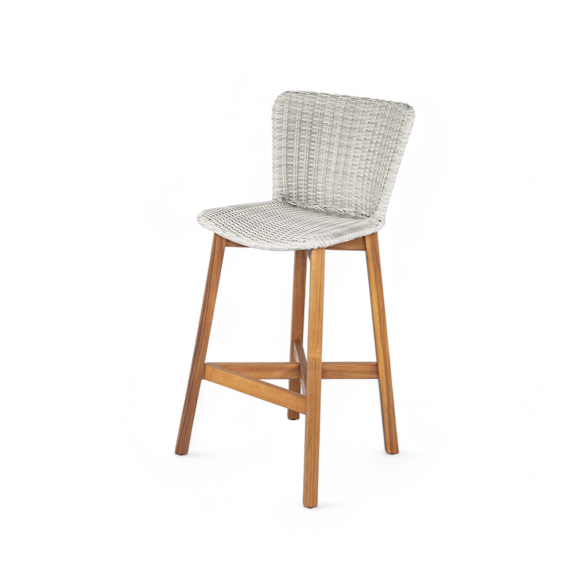 Lymington - Outdoor Bar Stool (Set of 2) - Light Gray / Teak - Image 10