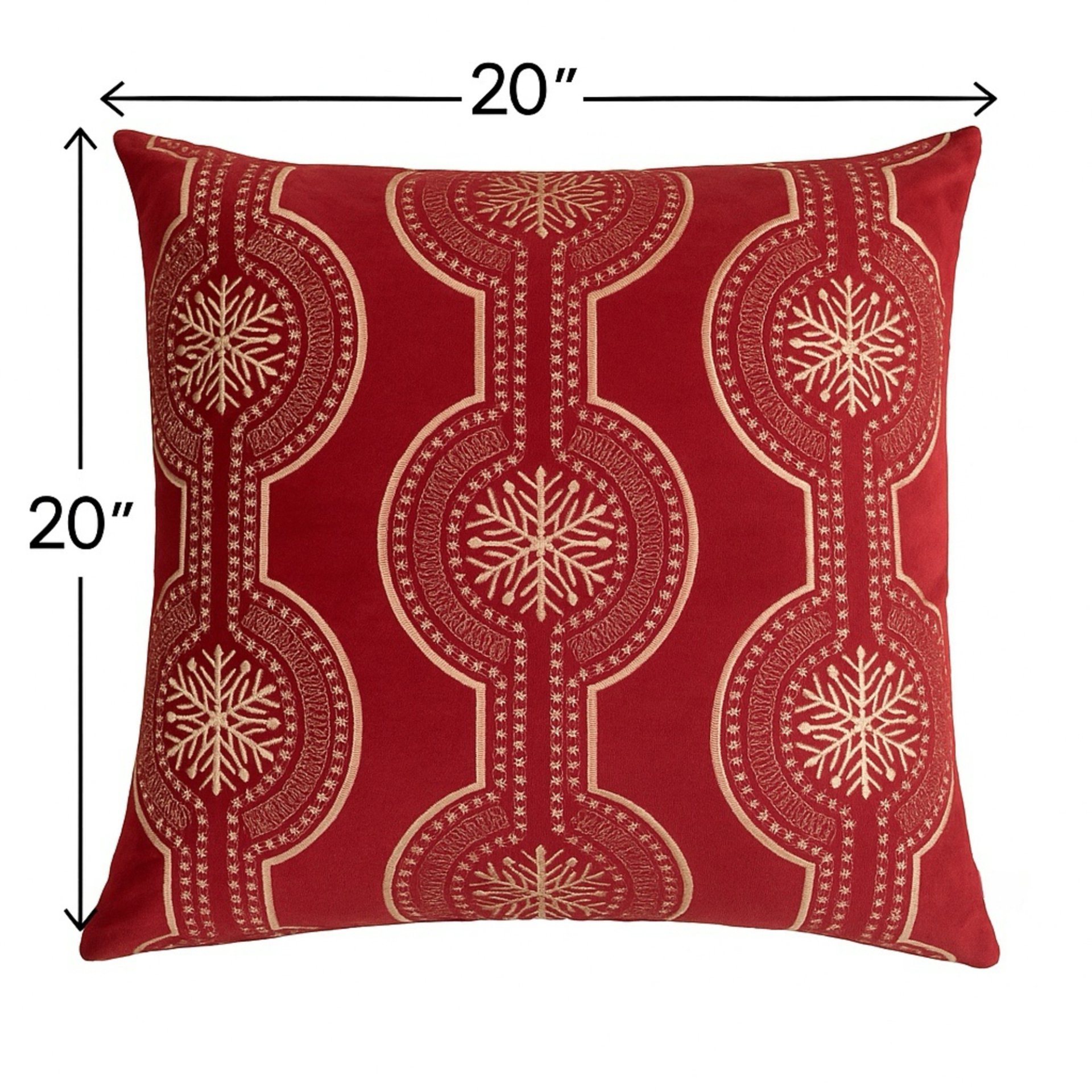 Holiday Embroidered Throw Pillow With Insert - Red - Image 3