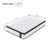 12" Twin Size Hybrid Mattress Individual Pocket Spring 7 Zoned Memory Foam Knitted Cover With - White - Image 3