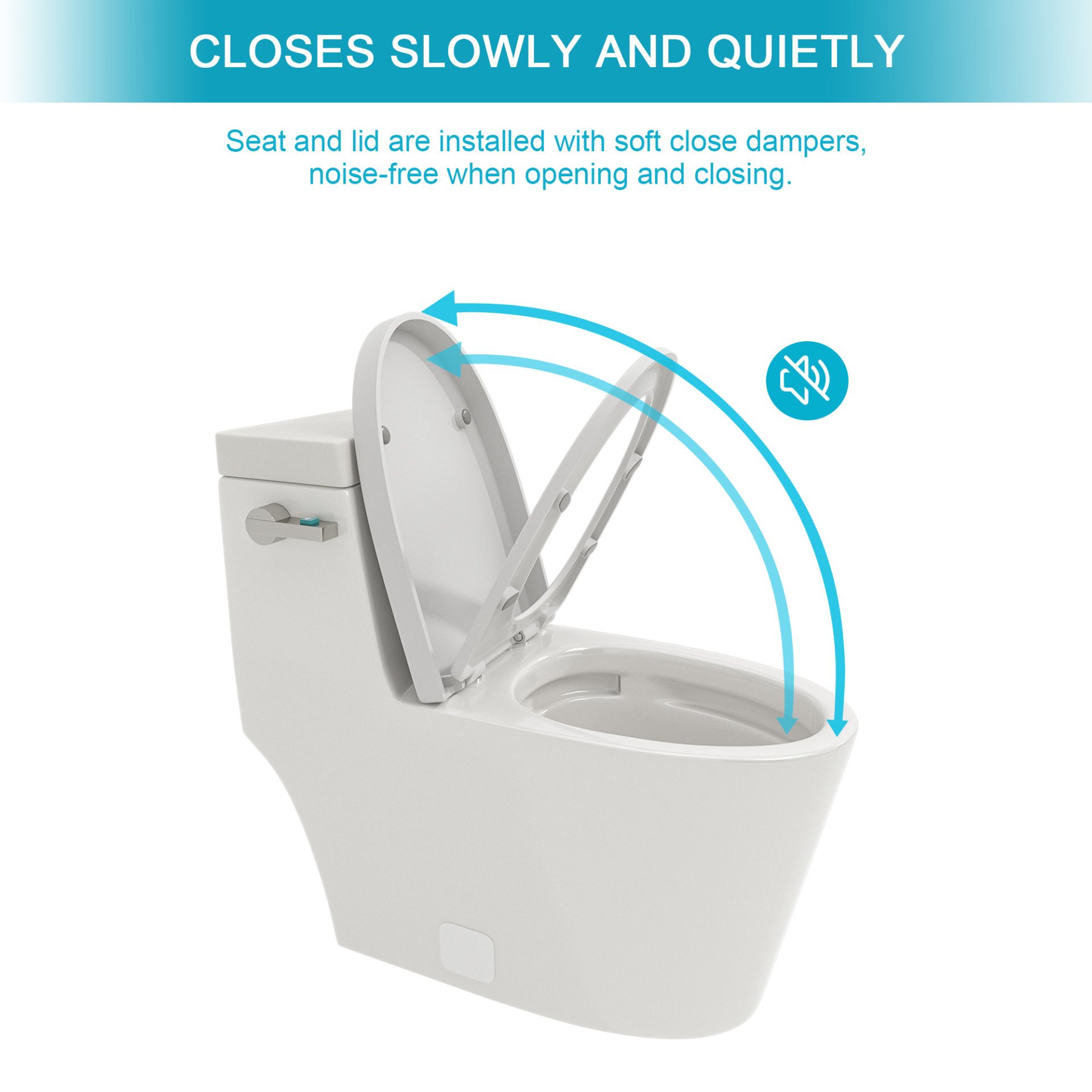1 Piece Toilet And Soft Closing Seat - White - Image 6