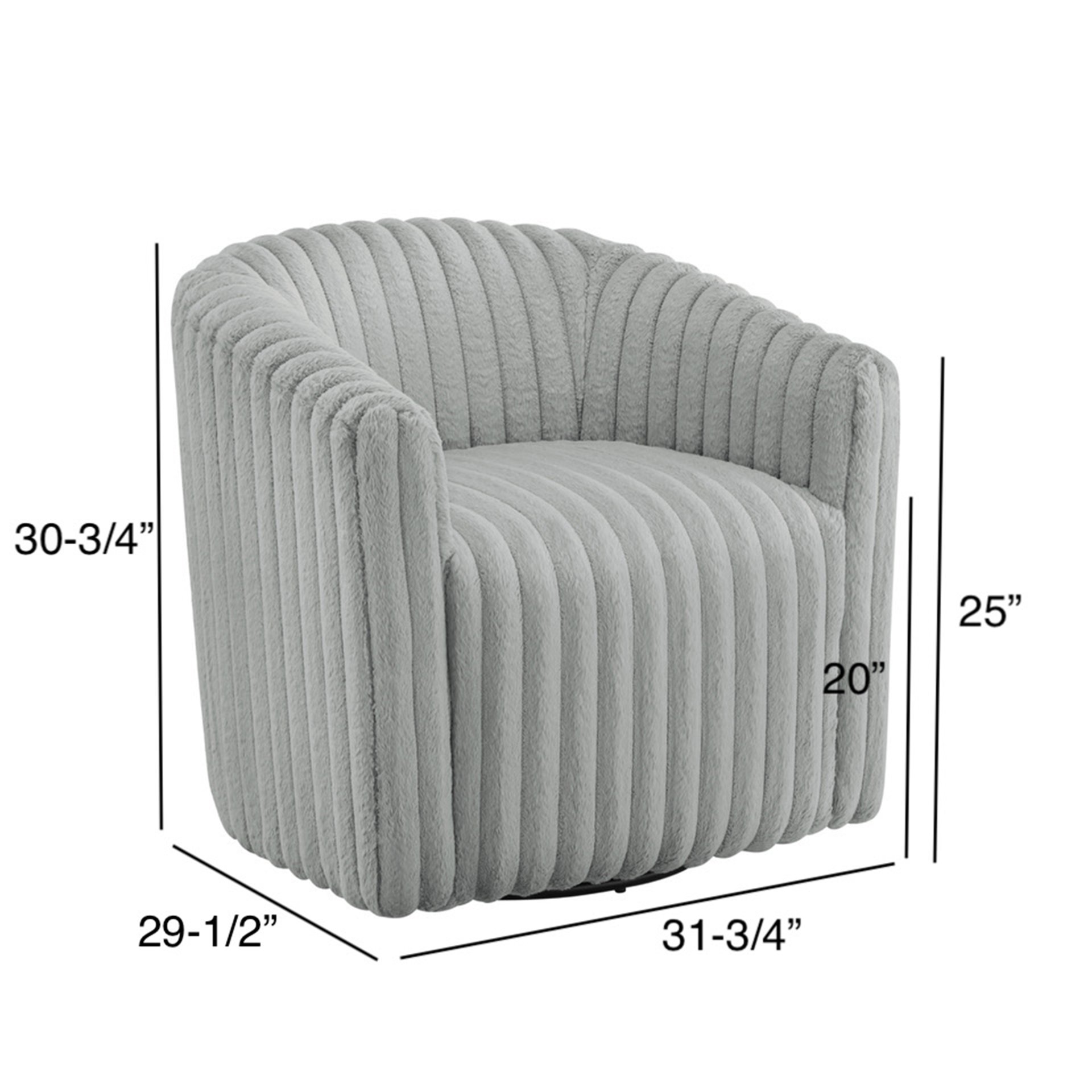 Alexa Barrel Swivel Chair - Grey - Image 3