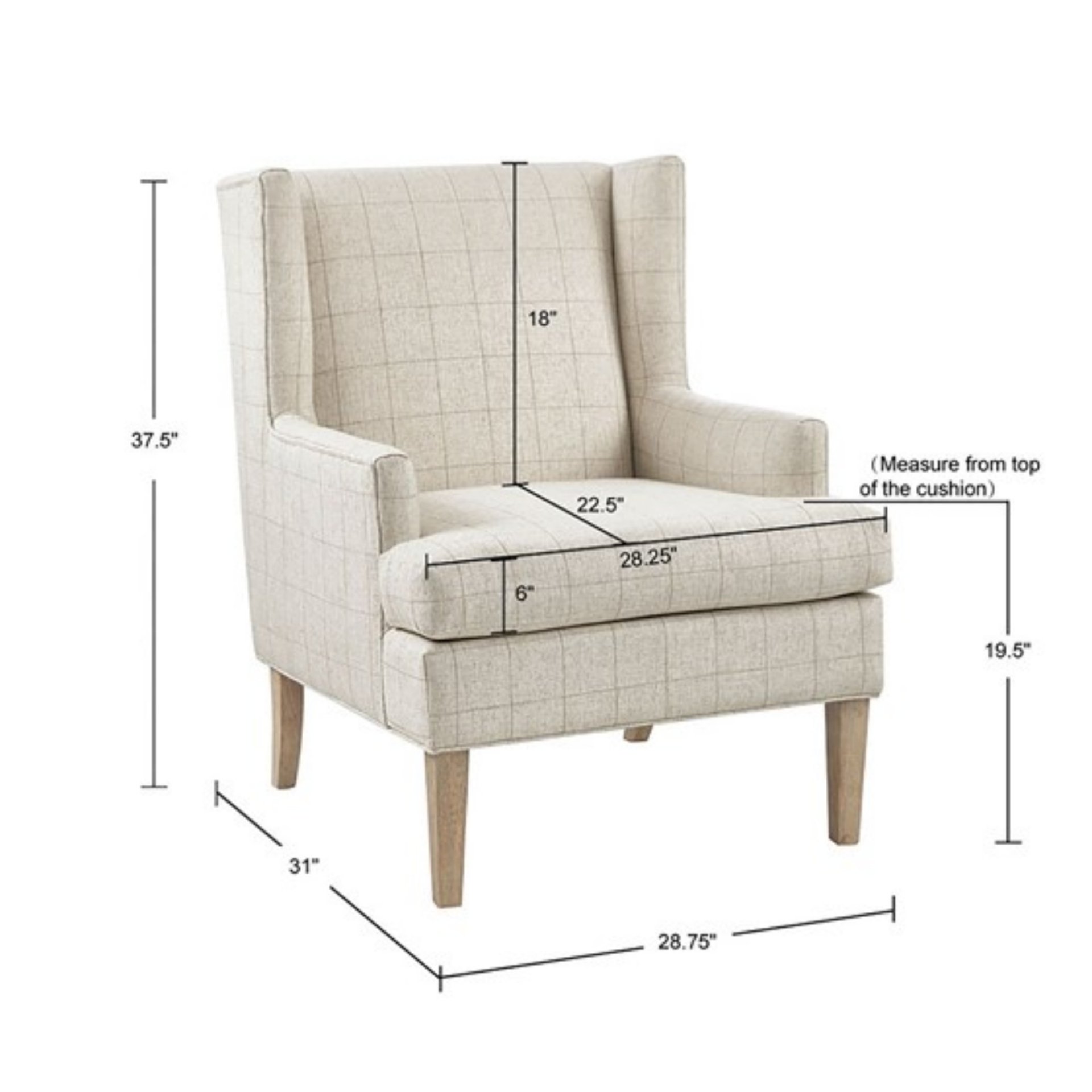 Farmhouse Style Accent Chair - Beige - Image 3